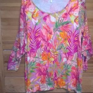 Cato bright floral print top Size 18/20